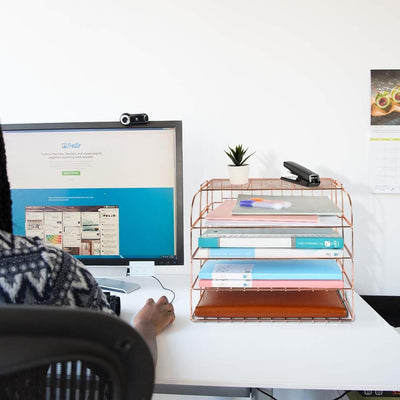 4 Tier File Organizer - Rose Gold