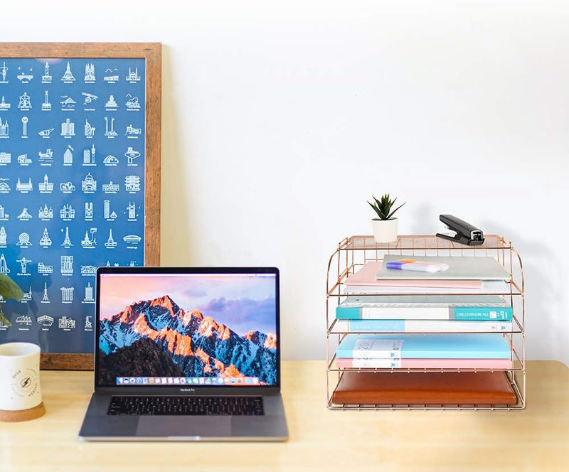 4 Tier File Organizer - Rose Gold