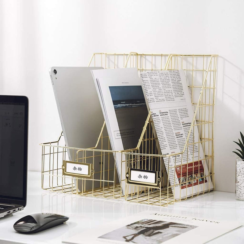 Fine Living File Holder - Gold