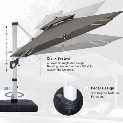 Tahiti Roma Umbrella - Grey - Fine Living
