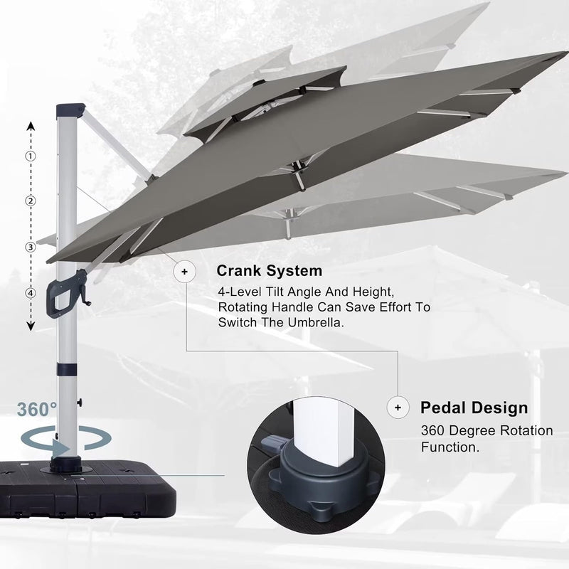 Tahiti Roma Umbrella - Grey - Fine Living