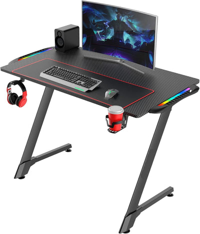 CyberGlow LED Light Gaming Desk - Fine Living