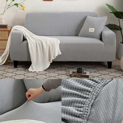 Fine Living Jacquard 3 Seater Couch Cover -Light Grey