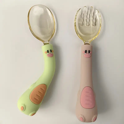 2pcs Silicone Spoon And Fork Set