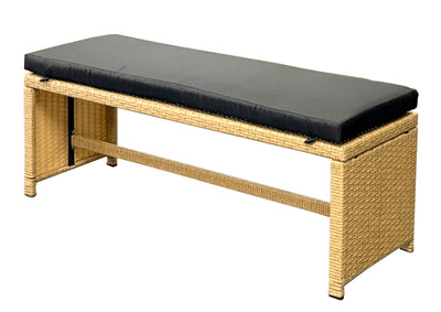 Bahamas Corner Lounge Patio Set - Brown with Black Cushions