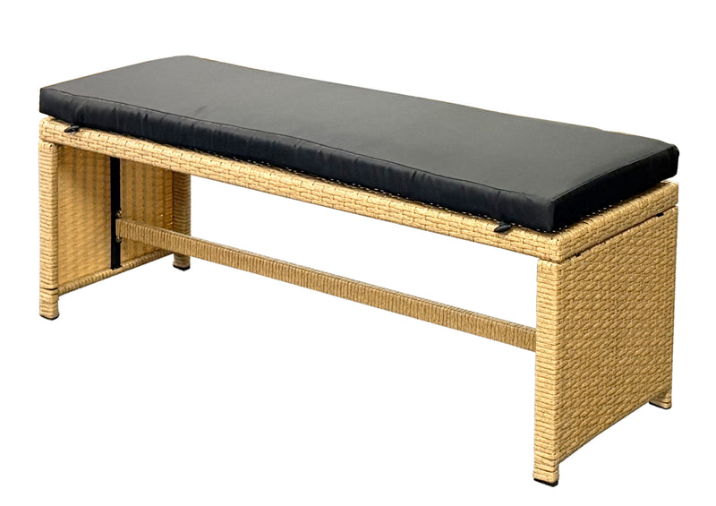 Bahamas Corner Lounge Patio Set - Brown with Black Cushions