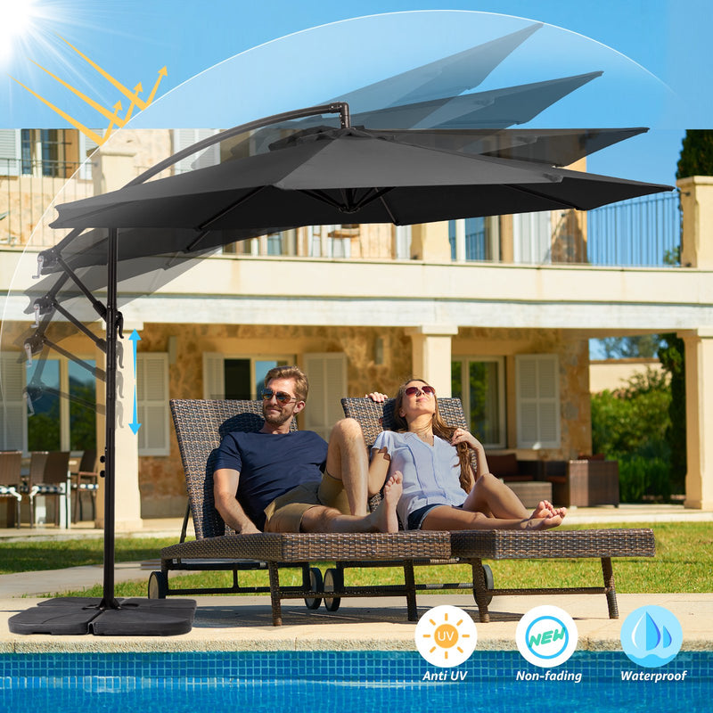 Ibiza Cantilever Umbrella - Black- Finery