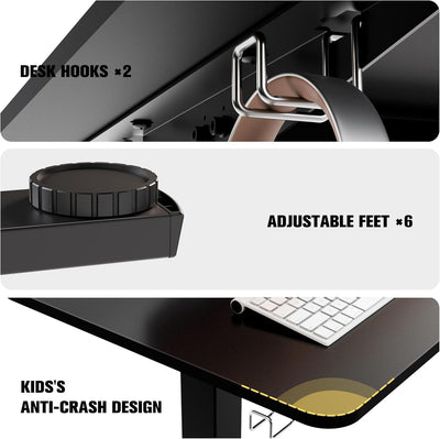 FlexiCorner Height Adjustable Desk - Black - Fine Living