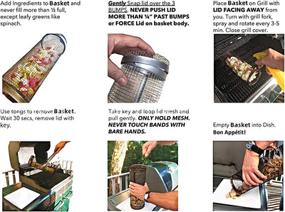 Rolling Grill Basket - Fine Living, 2pcs set