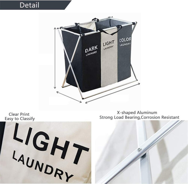 Three Grid Laundry Sorter - Fine Living