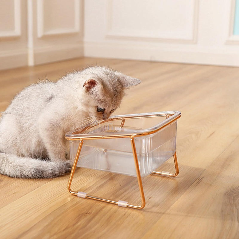 Cat Chow Transparent Double Cat Bowl - Rex