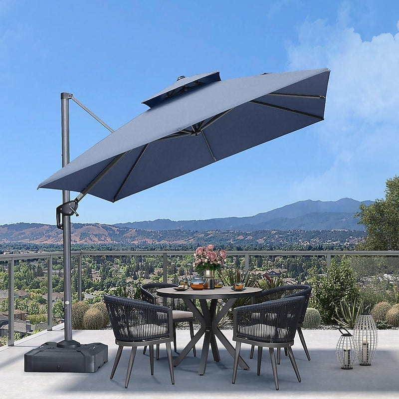 Tahiti Roma Umbrella - Grey - Fine Living