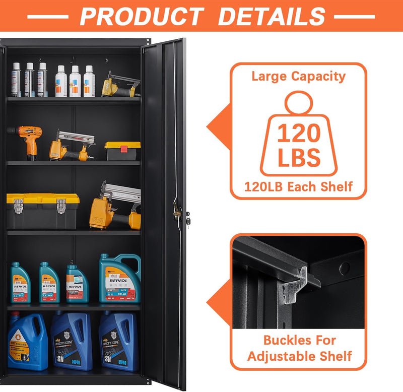 TitanLocker 2 Door Cupboard  - Black - Fine Living
