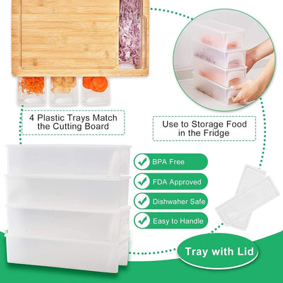 Three Drawers Bamboo Chopping Board - Fine Living