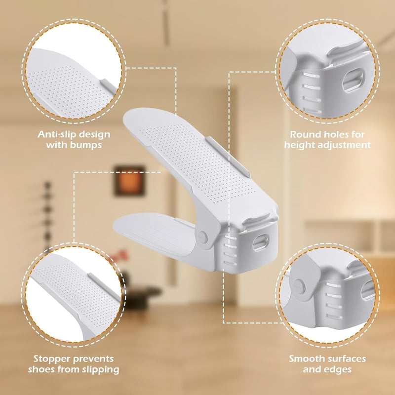 Shoe Organizer - Set of 6 - White