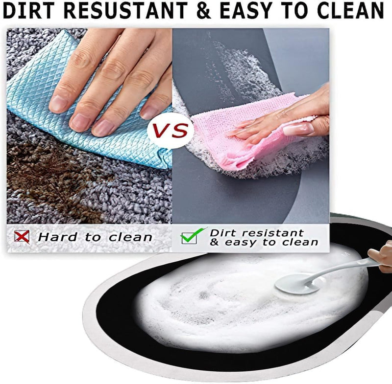Fine Living Diatomite Bath Mat Oval - Grey