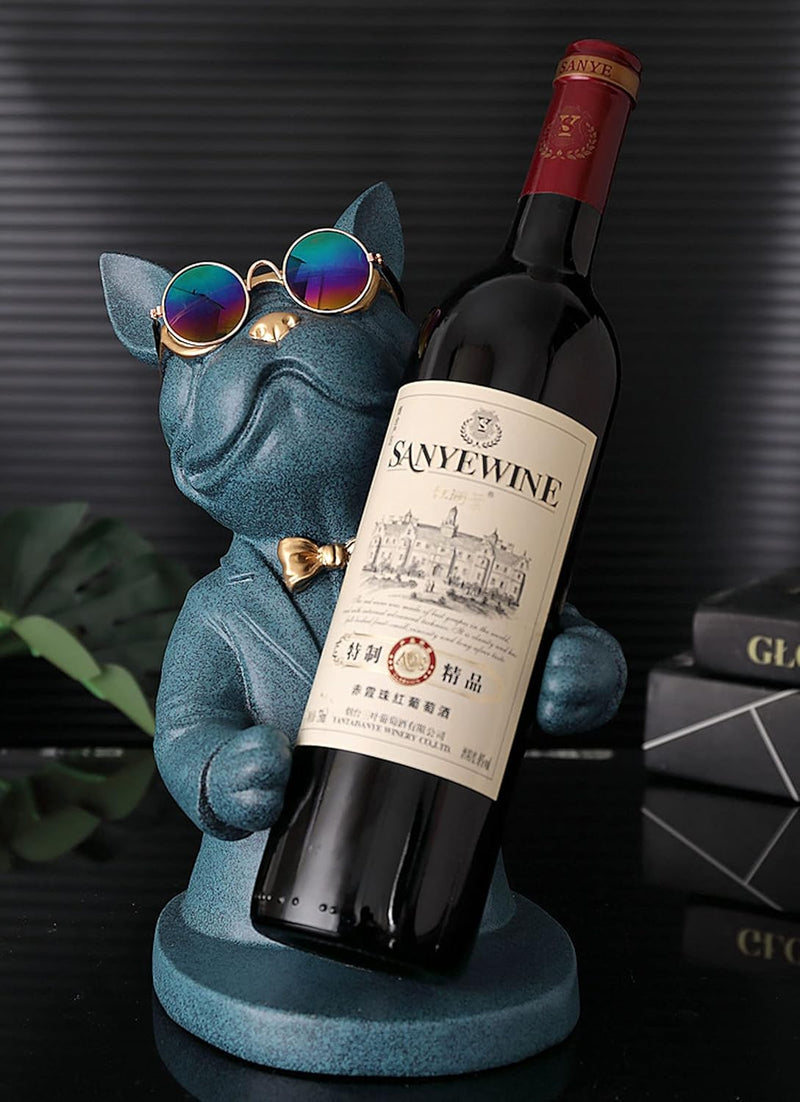 Bulldog Wine Holder - Blue