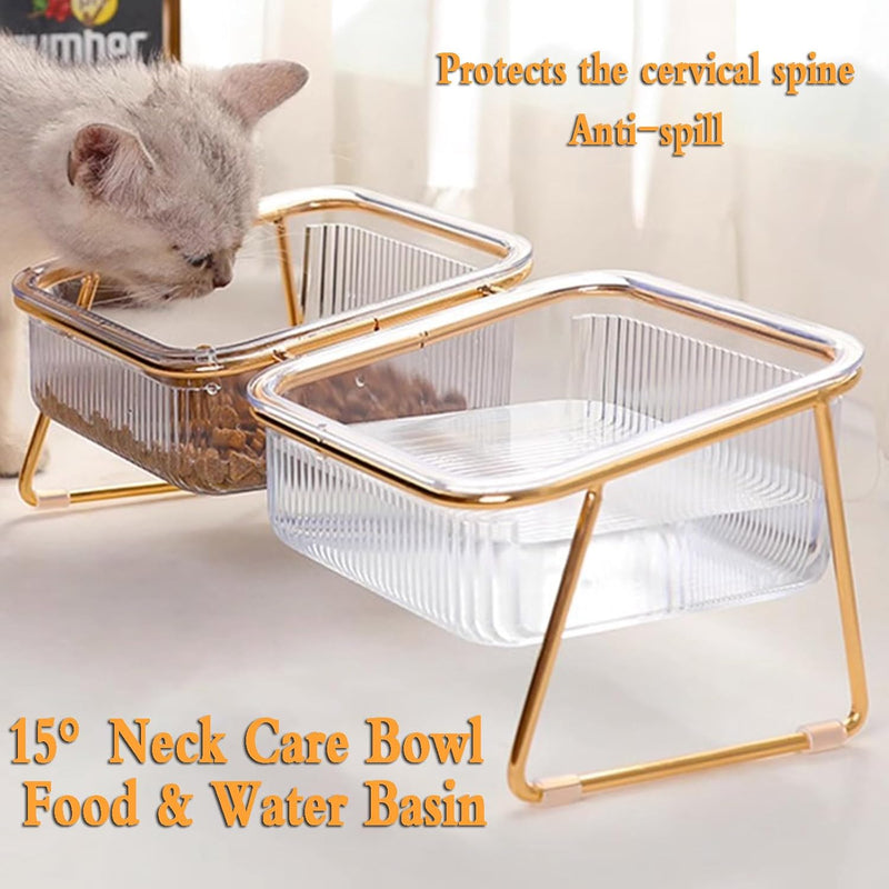 Cat Chow Transparent Double Cat Bowl - Rex