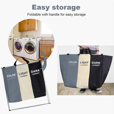 Three Grid Laundry Sorter - Fine Living