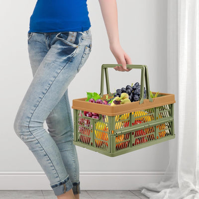 Foldable EasyCarry Storage Crate - Green - Fine Living