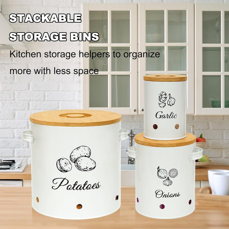 3pcs Storage Container with Bamboo lid