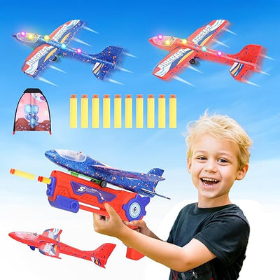4-Pack LED Airplane Launcher Toy