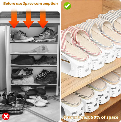 Shoe Organizer - Set of 6 - White