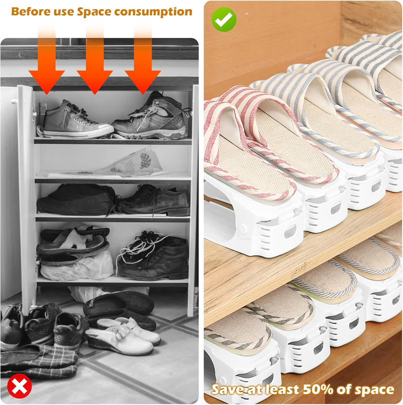 Shoe Organizer - Set of 6 - White