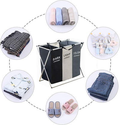 Three Grid Laundry Sorter - Fine Living