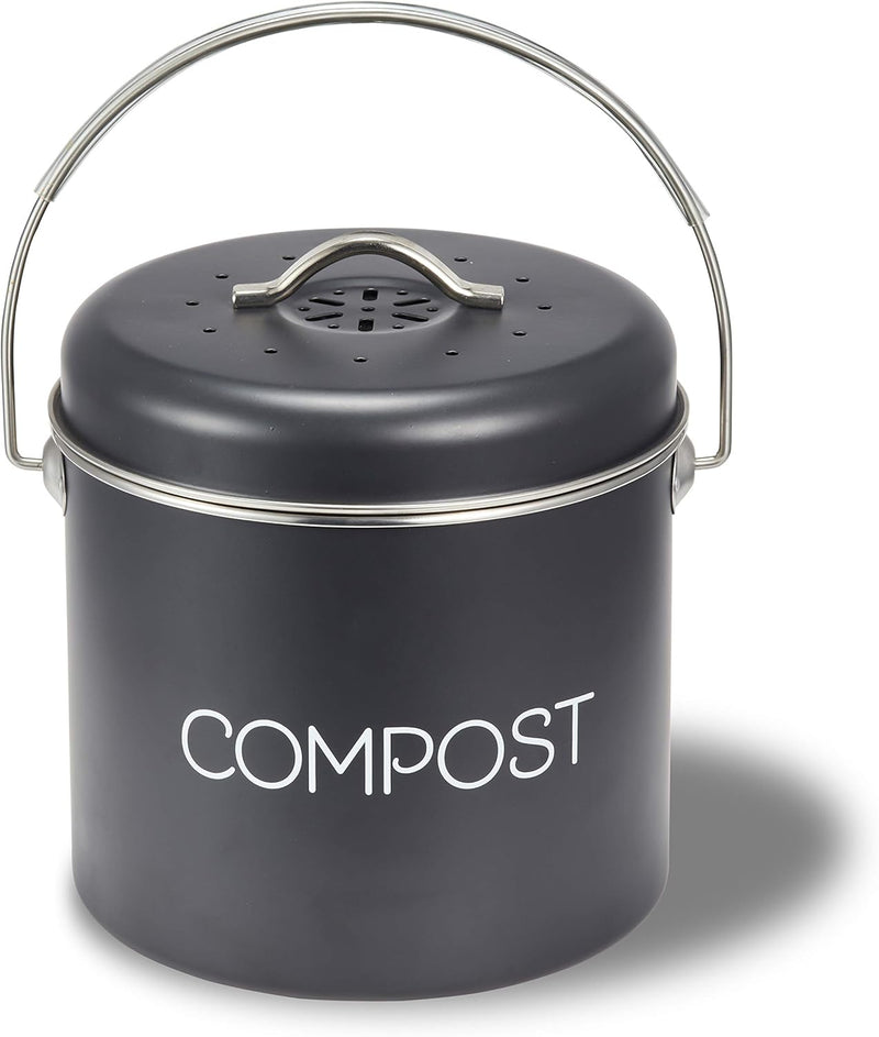 Embossed Compost Bin - Black