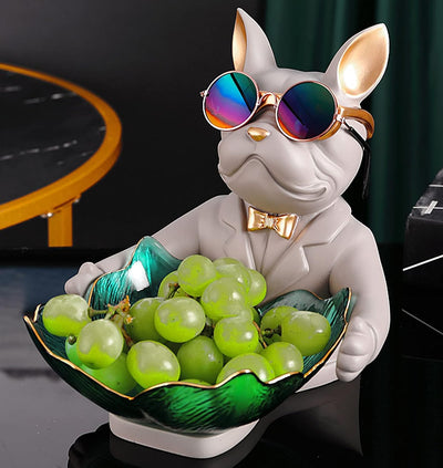 Bulldog Wine Holder -Grey