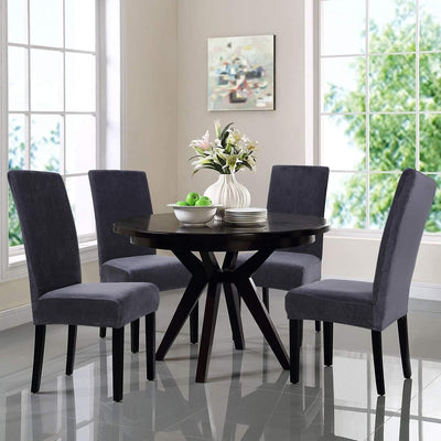 Velvet Dining Chair Cover - Light Grey