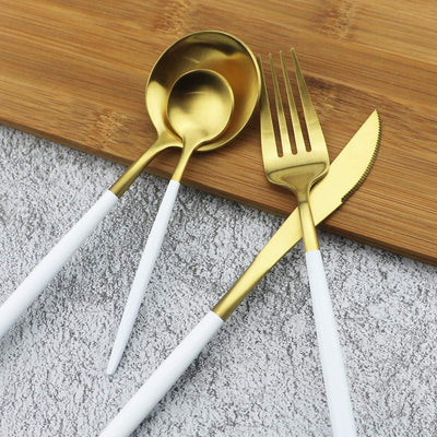 Finery - Cutlery Set 4pc - Gold/White