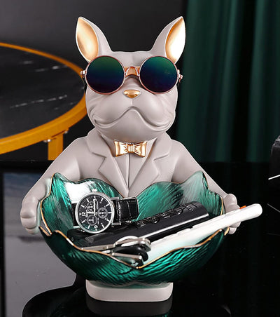 Bulldog Wine Holder -Grey