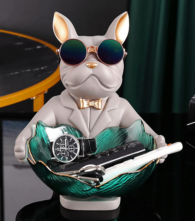 Bulldog Wine Holder -Grey