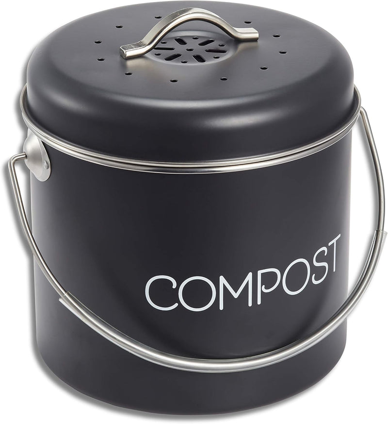 Embossed Compost Bin - Black