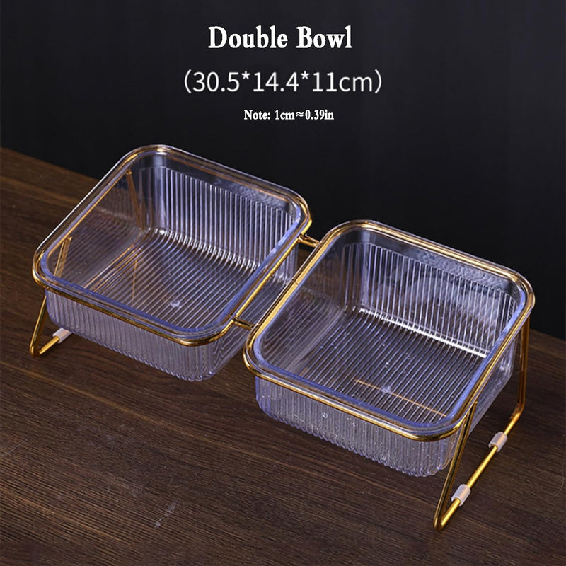 Cat Chow Transparent Double Cat Bowl - Rex