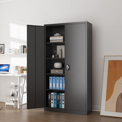 TitanLocker 2 Door Cupboard  - Black - Fine Living