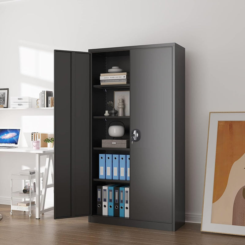 TitanLocker 2 Door Cupboard  - Black - Fine Living