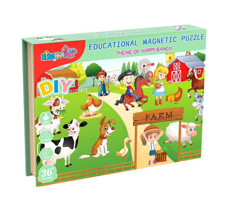 2 in 1 Farm Magnetic Puzzle and Drawing Board - Jeronimo