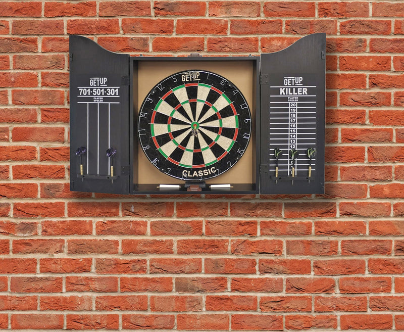 GetUp Classic Dartboard with Cabinet