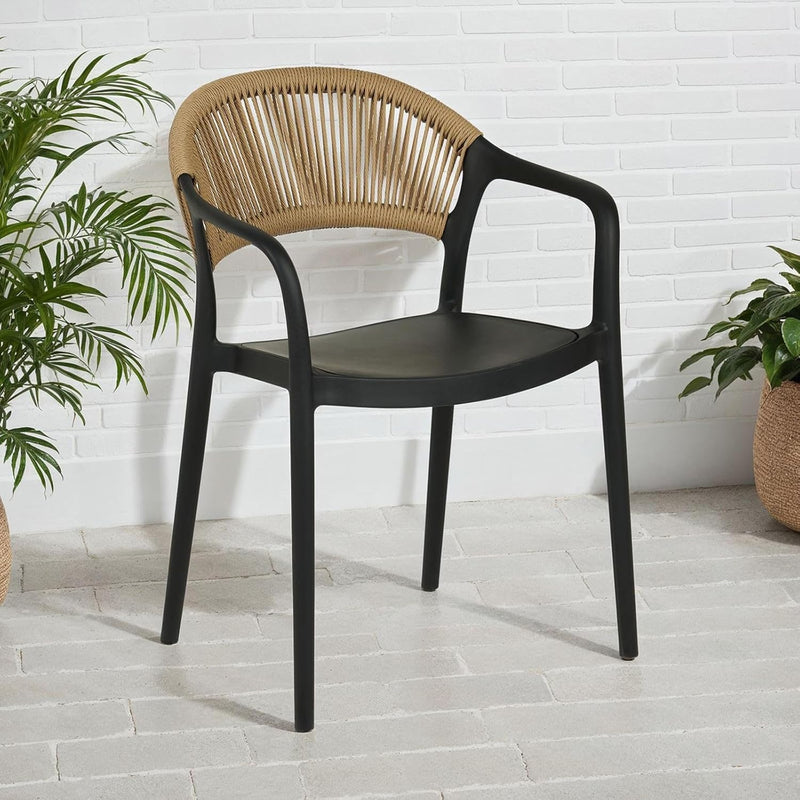 Oslo Rope Chair - Black & Brown - Finery
