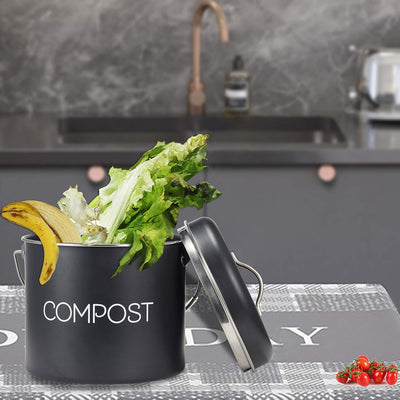 Embossed Compost Bin - Black