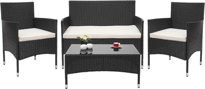 Jakarta 4pcs Patio Set - Black with Being Cushions