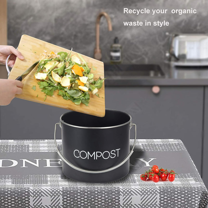 Embossed Compost Bin - Black