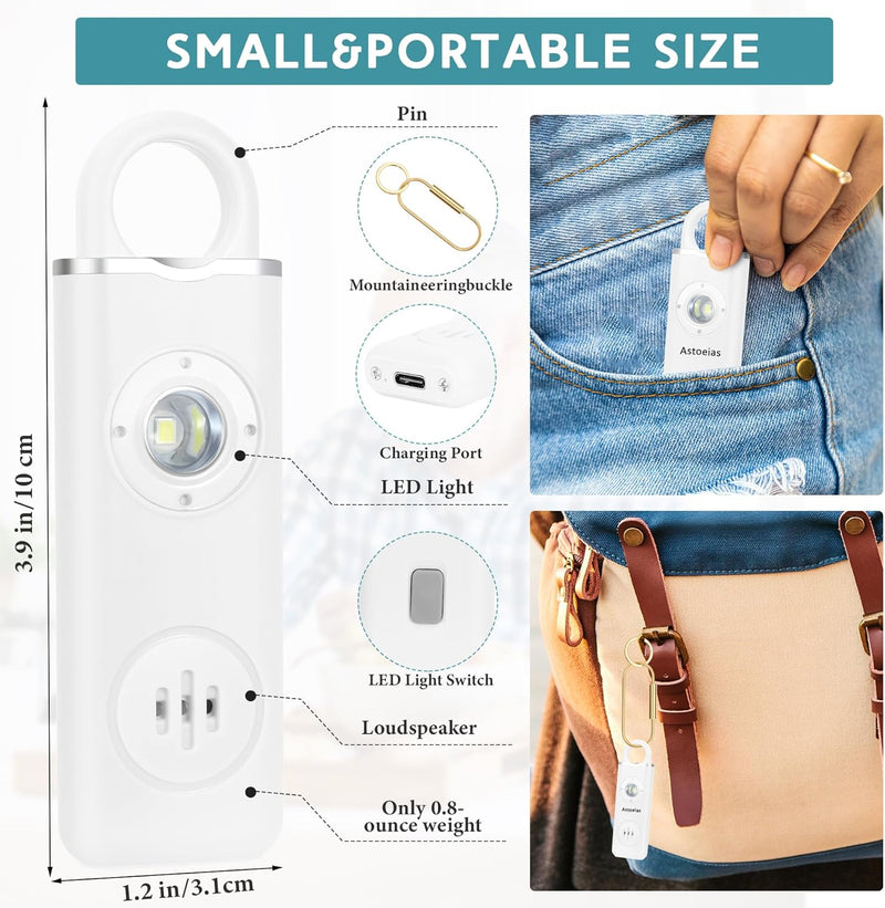 LED Personal Alarm - White