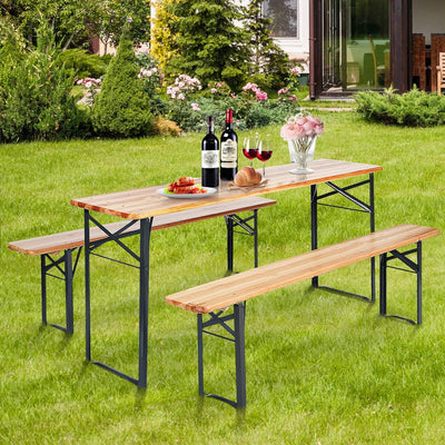 Foldable Table and benches 3pcs Set - Fine Living