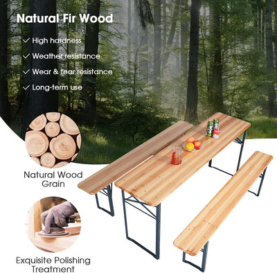 Foldable Table and benches 3pcs Set - Fine Living