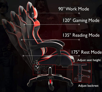 LED Lights Gaming Chair - Blue/Black