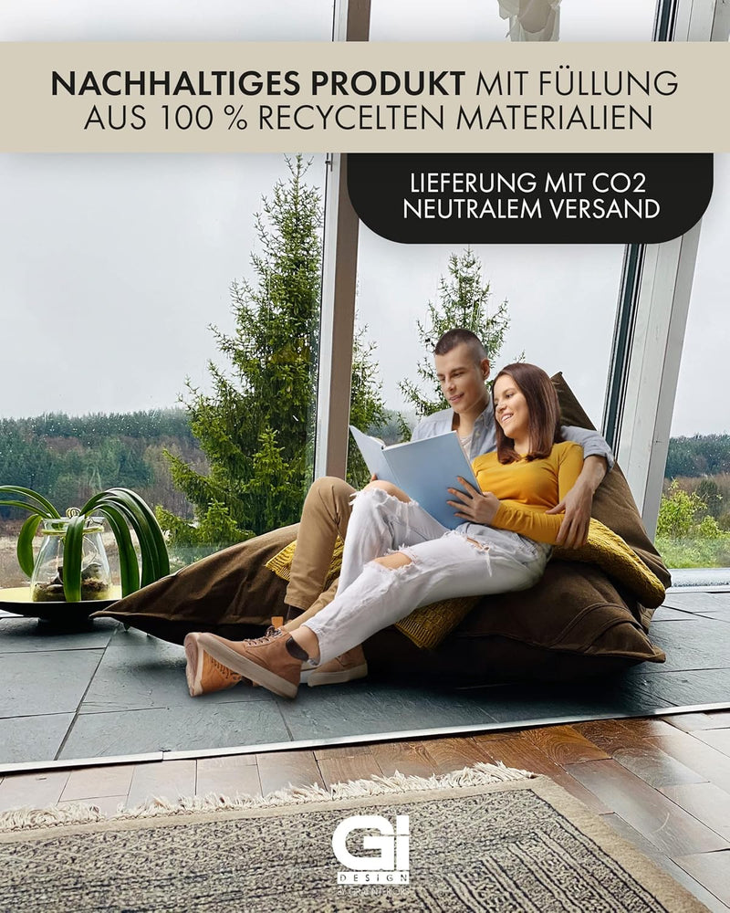 Fine Living Indoor Hand Stitch Bean Bag - D.Grey